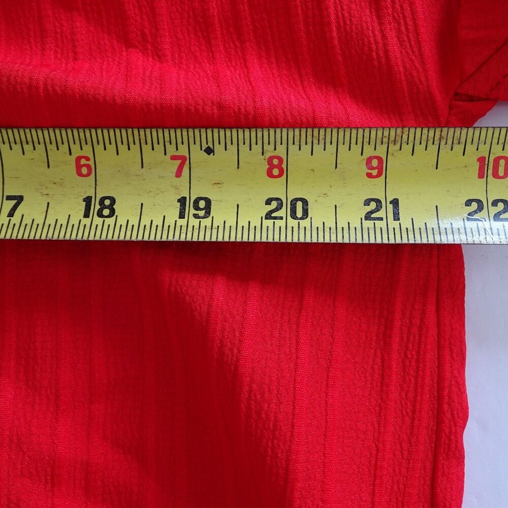 Shein Curve Red Pink Colorblock Twist Front Blous… - image 7